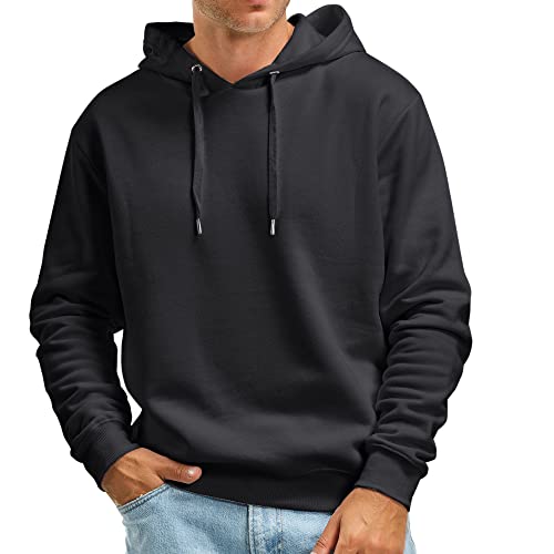 Zrycn Mens Hoodie Sweatshirt for Men, Plush Pullover Hooded Sweatshirts for Men