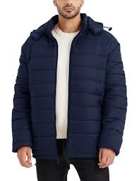 BEST SOUTH Men's Winter Coats Lightweight Insulated Puffy Thicken Fleece Warm Casual Jackets